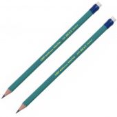 Creion cu mina grafit, HB, cu radiera, hexagonal, BIC Evolution