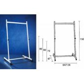 Stand metalic pentru table, 140cm lungime, 150cm inaltime, pe rotile, 3 pozitii fixe, SMIT