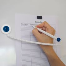 Pix SCHNEIDER Klick-Fix, suport autoadeziv cu snur, corp alb - scriere albastra