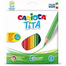 Creioane colorate, hexagonale, 24 culori/cutie, CARIOCA Tita