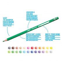 Creioane colorate, hexagonale, 24 culori/cutie, cu guma, CARIOCA Tita Erasable