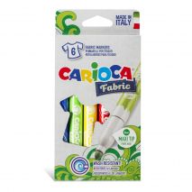 Carioca pentru textile, varf gros 6mm, 6 culori/cutie, CARIOCA Fabric