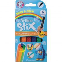 Marker pentru colorat ARTLINE Stix, varf rotund 1.2mm, lavabil, 6 buc/cutie