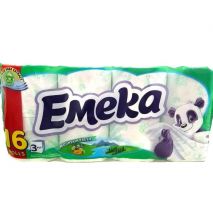 Hartie igienica alba premium, 3 straturi, 8 role/bax, Emeka