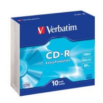 CD-R , 700MB, 52X, carcasa slim, VERBATIM Extra Protection