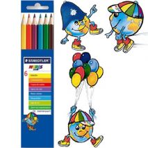 Creioane colorate, 1/1, 6 culori/set, STAEDTLER Noris Club