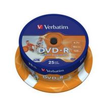 DVD-R , 4.7GB, 16X, 25 buc/bulk, printabil, VERBATIM Wide Photo Printable - ID Branded