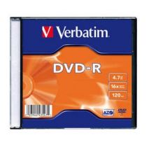 DVD-R , 4.7GB, 16X, carcasa slim, VERBATIM Matt Silver