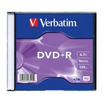 DVD+R , 4.7GB, 16X, carcasa slim, VERBATIM Matt Silver
