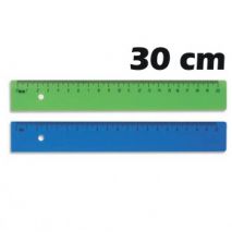Rigla din plastic colorat, 30 cm, M+R