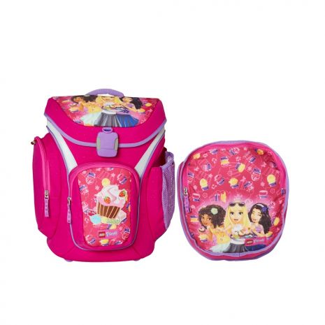 Ghiozdan scoala Explorer + sac sport, LEGO Core Line - design roz Friends Cupcake