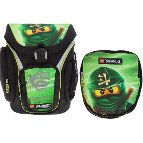 Ghiozdan scoala Explorer + sac sport, LEGO Core Line - design verde NinjaGo Lloyd