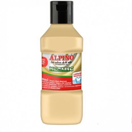 Tempera lavabila, 250ml, Alpino - auriu metalizat