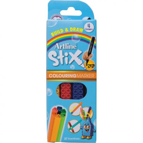 Marker pentru colorat ARTLINE Stix, varf rotund 1.2mm, lavabil, 4 buc/cutie