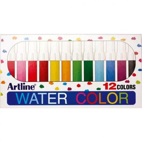 Watercolor marker ARTLINE 300, corp plastic, varf rotund 2.0mm, 12 culori/set - asortate