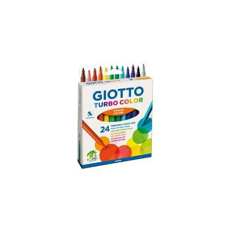 Carioca lavabila, varf 2,8mm, 24 culori/cutie, GIOTTO Turbo Color