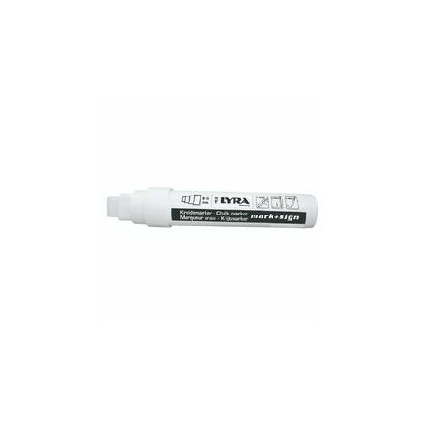 Marker cu creta, LYRA, pentru table de scris, varf 4-12mm - alb