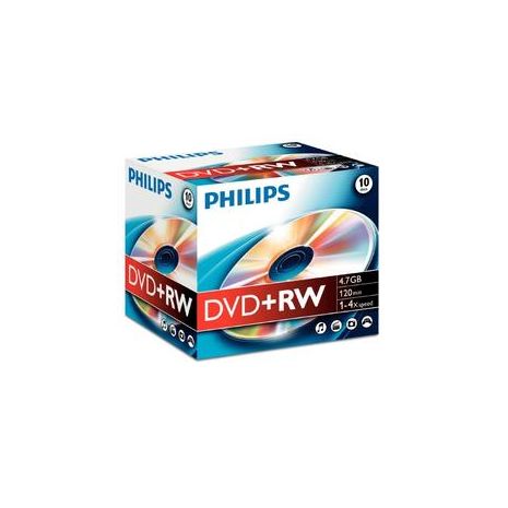DVD+RW , 4.7GB, 4X, carcasa jewel, PHILIPS
