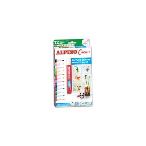 Set ALPINO Crea + Cristal (Window) Paint marker, 12 culori/set