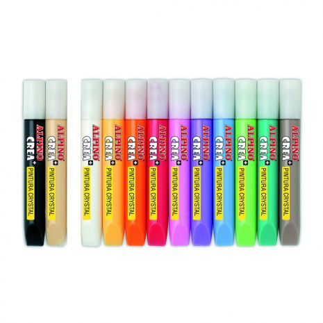 Set ALPINO Crea + Cristal (Window) Paint marker, 12 culori/set