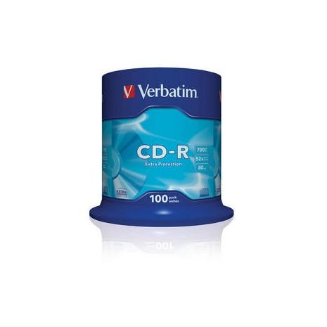 CD-R , 700MB, 52X, 100 buc/bulk, VERBATIM Extra Protection