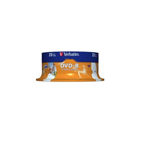 DVD-R , 4.7GB, 16X, 25 buc/bulk, printabil, VERBATIM Wide Photo Printable - ID Branded