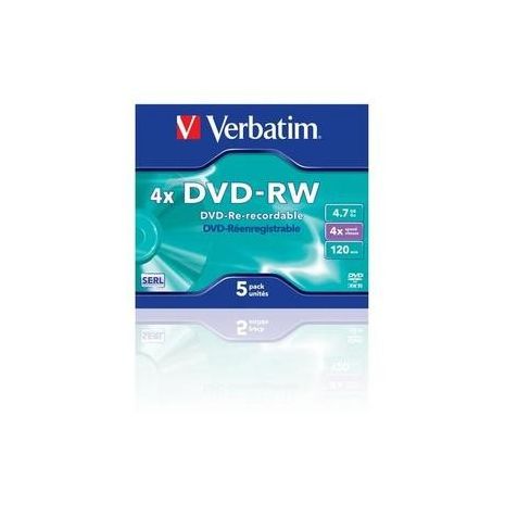 DVD-RW , 4.7GB, 4X, carcasa jewel, VERBATIM Matt Silver
