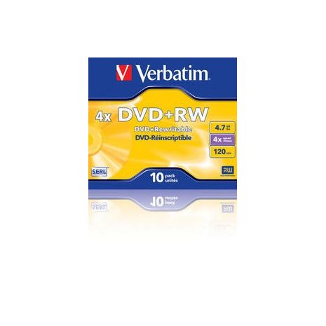 DVD+RW , 4.7GB, 4X, carcasa jewel, VERBATIM Matt Silver