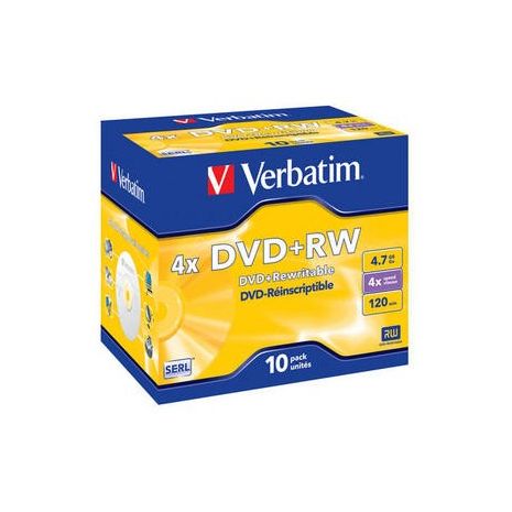 DVD+RW , 4.7GB, 4X, carcasa jewel, VERBATIM Matt Silver