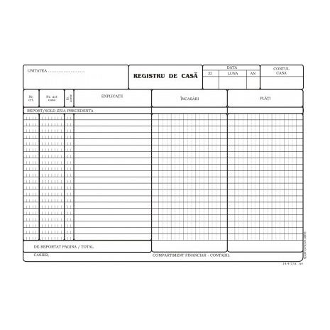 Registru de casa, A4, tipar fata, 100 file/carnet