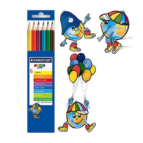 Creioane colorate, 1/1, 6 culori/set, STAEDTLER Noris Club
