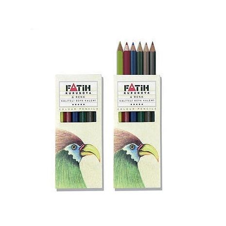 Creioane colorate, 1/2, 6 culori/set, FATIH