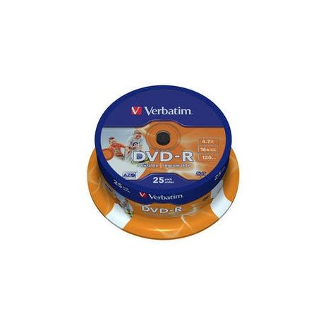 DVD-R , 4.7GB, 16X, 25 buc/bulk, printabil, VERBATIM Wide Photo Printable - ID Branded