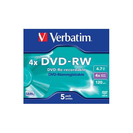 DVD-RW , 4.7GB, 4X, carcasa jewel, VERBATIM Matt Silver
