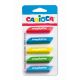 Radiere dreptunghiulare, 6 buc/blister, CARIOCA - albe/rosii
