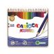 Creioane colorate, hexagonale, 24 culori/cutie metalica, CARIOCA Acquarell