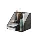 Suport metalic pentru accesorii de birou, 7 compartimente, Mesh