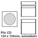 Plic CD, 124 x 124mm, autoadeziv, alb, 90 g/mp, 25 buc/set